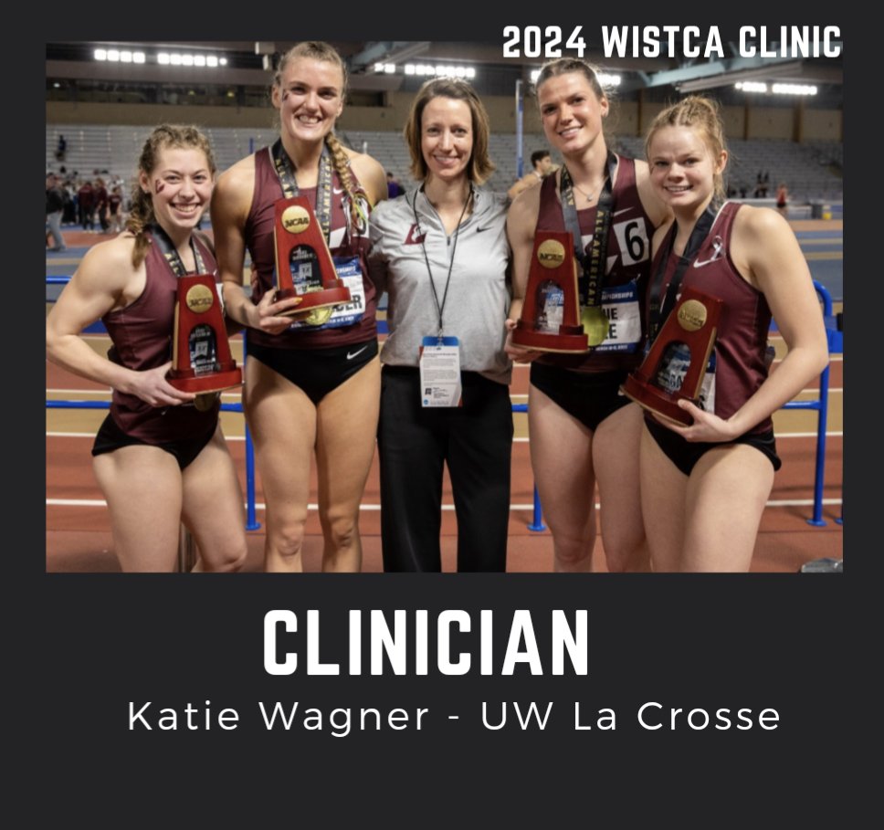 Meet our first women4women clinician, Katie Wagner from @uwlwomenstf  Katie has been coaching track and field at the collegiate level for 17 years. At UW-La Crosse, she has been recognized as the NCAA DIII National Women's Assistant Coach of the Year seven times. 
#WISTCAclinic