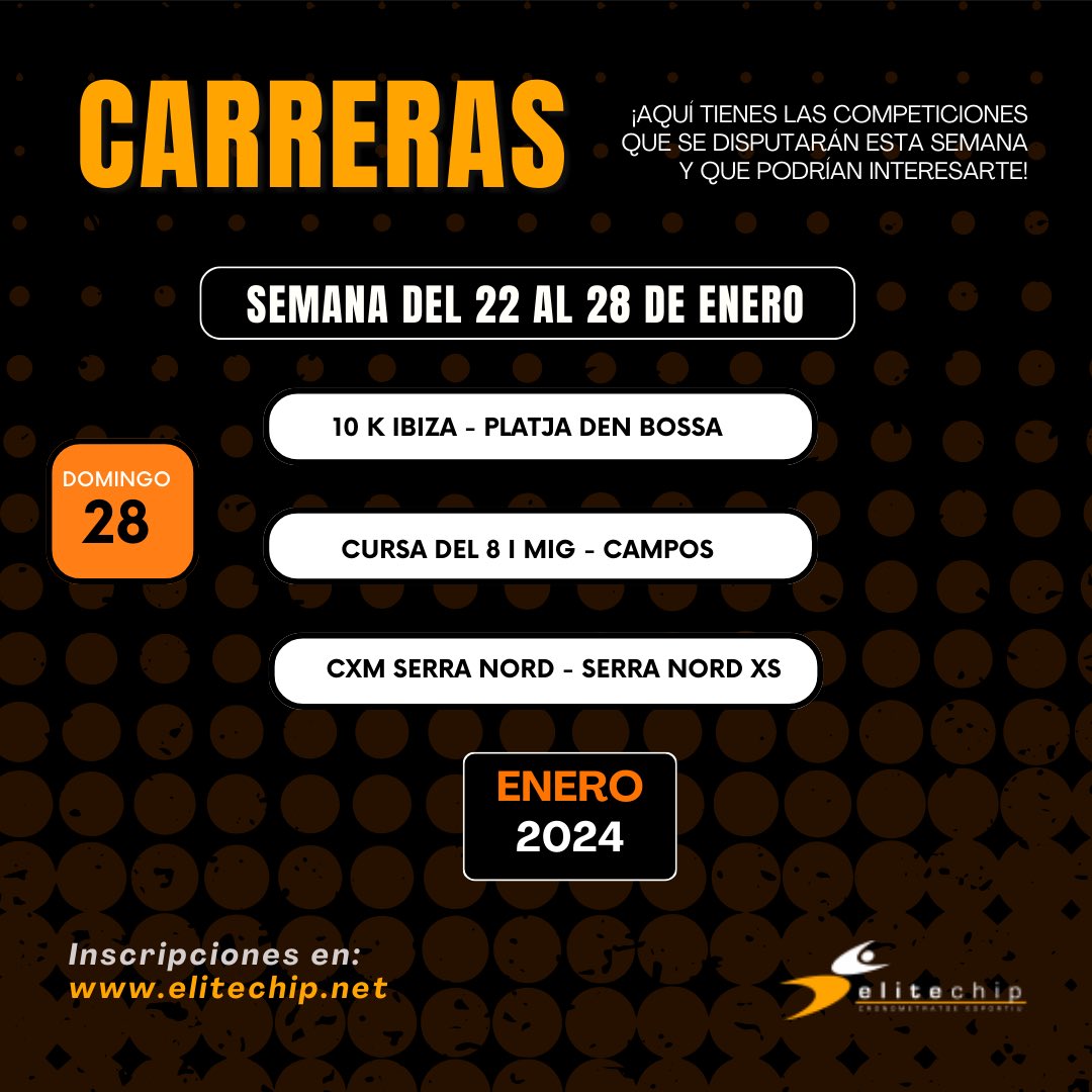 Pensant en el cap de setmana? Aquí tens unes idees. Inscripcions  encara obertes per la Cursa del 8 i mig a Campos!