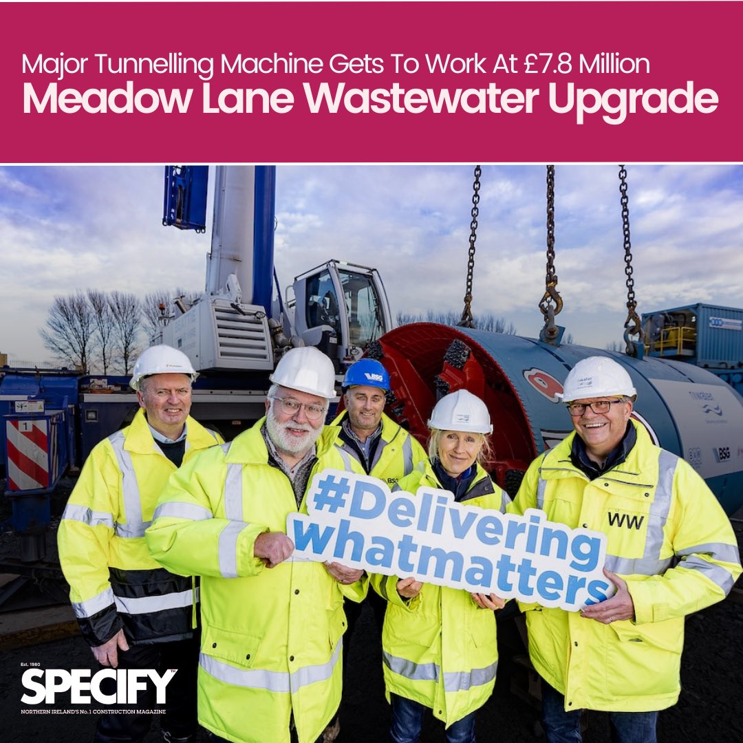 Specifyhub's tweet photo. A Tunnel Boring Machine, measuring 1.8m in diameter, has arrived in Meadow Lane Portadown for use on a key £7.8 million NI Water wastewater network upgrade.
Meadow Lane will remain open throughout the tunnelling works, which will continue until summer 2024.
#niwater #portadown https://t.co/iaoAKKqRmP