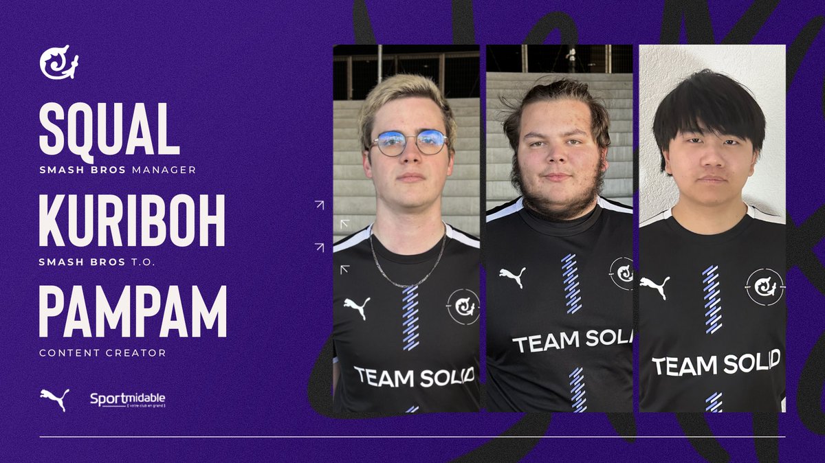 Notre ville nous appelle ! 🚢 

Nous sommes fiers d’annoncer l’arrivée de 3 neuchâtelois dans le staff de Team Solid :

SSBU Manager & T.O. - @Squalito_17 
SSBU T.O. - @kuriboh_2
Content Creator - @PhamRemy

#WeAreSolid #SLD24