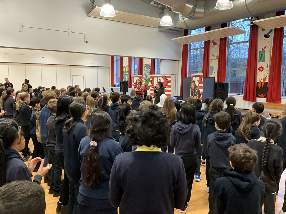 Today, Year 5 and Year 6 met <a href="/HKSK_Music/">He Knows She Knows</a> . After a fantastic performance, we then heard their great messages and advice about mental health. Thanks to the Friends of West Jesmond for funding such a valuable experience. #findyourthing #checkyourresilience <a href="/PrimeAgencyUK/">Prime</a>