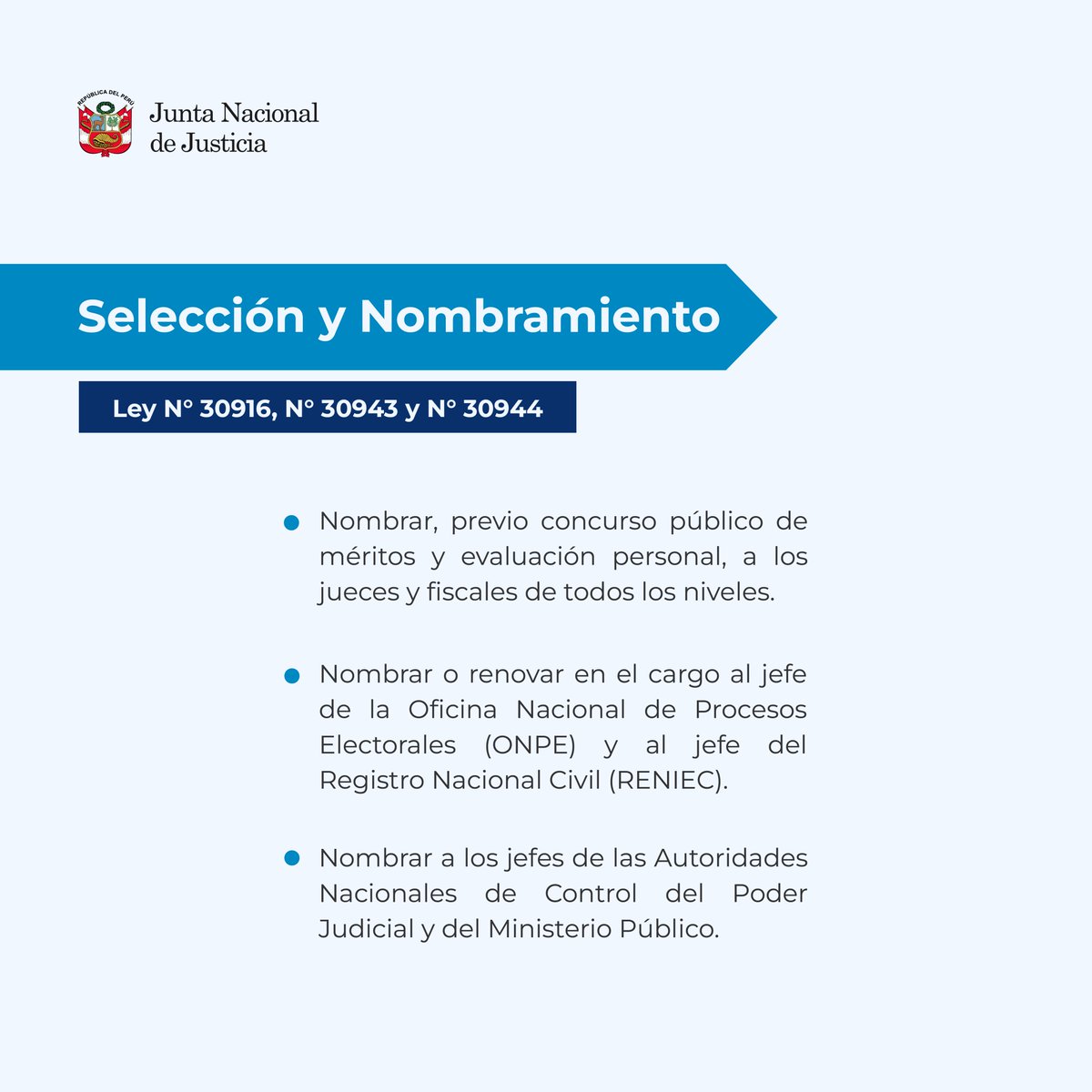 JNJPeru's tweet photo. Conoce las funciones constitucionales de la Junta Nacional de Justicia
#ConoceLaJNJ https://t.co/SYg1rPbQTc