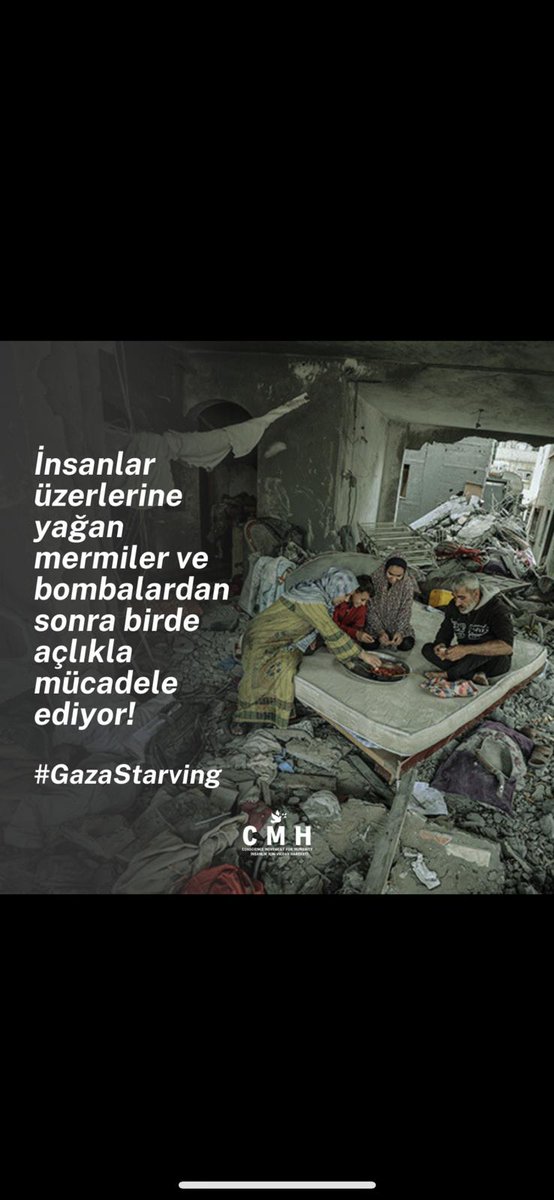 İşgal ve zulüm 75 yıldır ama yetmedi lanetli kavim ve destekçilerine bombaladılar kadın erkek yaşlı genç çocuk bebek hamile demediler hastane vurdular okul vurdular mülteci kampı vurdular aylardır soykırım var şimdi abluka ile bombadan ölmeyen açlıktan öldürülüyor #GazaStarving