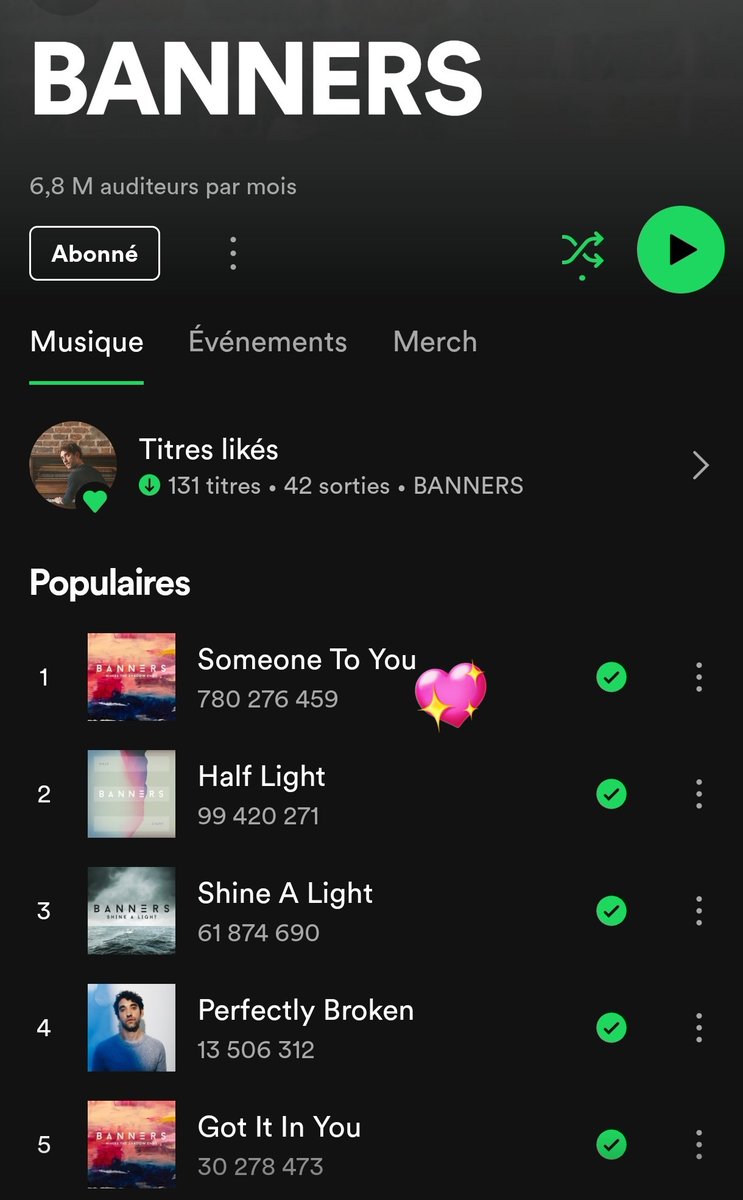 BannersFrance's tweet photo. #SomeoneToYou 780 million streams on @Spotify.... soon 800 million... it's climbing so quickly! I wonder how long it would take to count up to 780 million...probably a long, long time!! Always so happy with all these millions for YOU @BANNERSMUSIC!!! https://t.co/zoDlAJPr3F