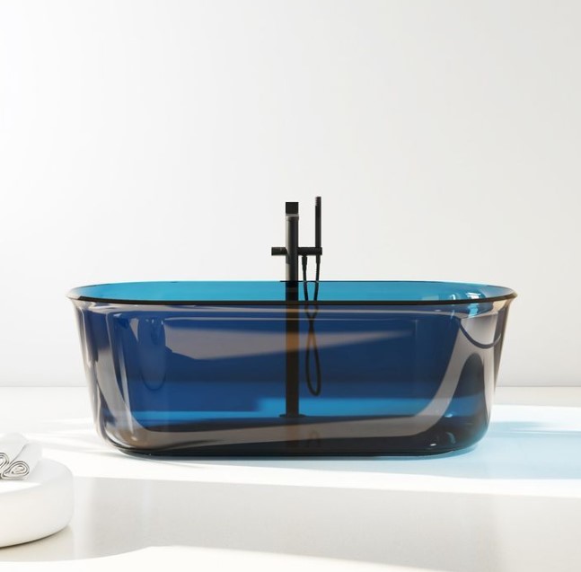 Liven up your bathroom this January with @cphartbathrooms newest addition, the Lua Freestanding Bath by Relax Designs. ✨ Crafted from Lumenit translucent resin, it's a showstopper available in five stunning hues, including a mesmerising deep ocean blue 💙