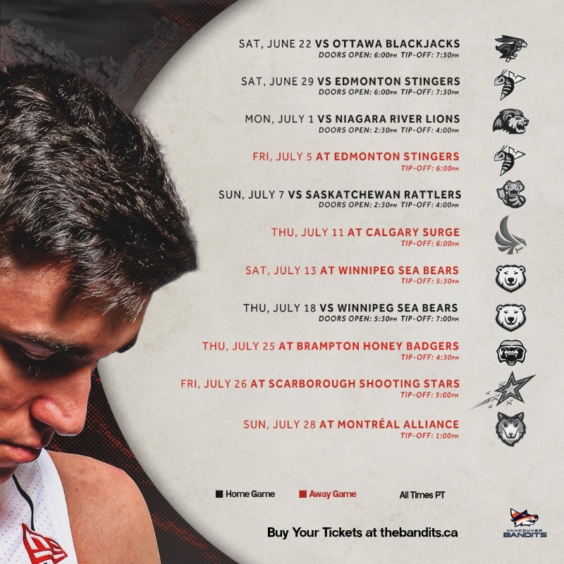 vancitybandits's tweet photo. Got plans this summer? Now you do. 🔥🗓️

Our 2024 @cebleague schedule has officially dropped. See you at @langleyevents. 🔜 

#LikeABandit
