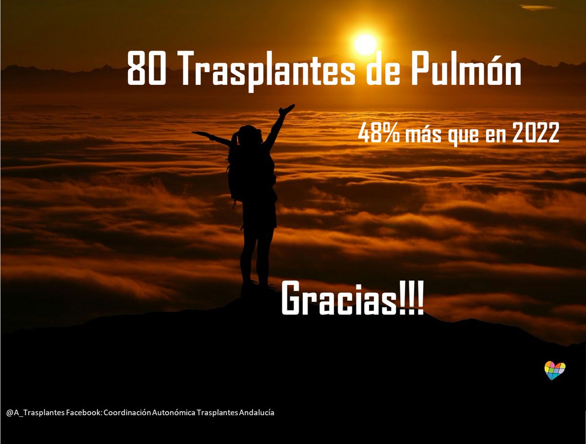 Agradecemos el gran esfuerzo realizado por el equipo  Trasplante Pulmonar <a href="/HUReinaSofia/">Hospital Universitario Reina Sofía</a> 
En 2023 ha sido el segundo centro español en trasplantes pulmonares
Trabajo conjunto con los servicios de neumología y coordinaciones trasplante de Andalucía
<a href="/saludand/">Consejería de Salud y Consumo</a> <a href="/ONT_esp/">Organización Nacional de Trasplantes</a> <a href="/SeparRespira/">SeparRespira</a>