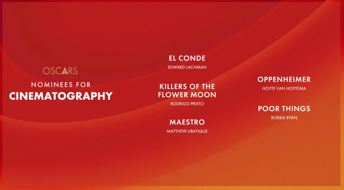 MoralescMarcelo's tweet image. Histórico: dos nominaciones para películas chilenas en los Oscar. La memoria infinita como Mejor documental y El conde a Mejor fotografía (Edward Lachman).