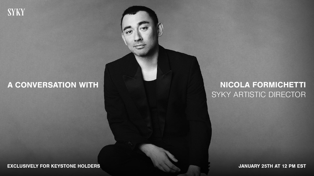 In conversation with Nicola Formichetti

SYKY Keystone Holders, save the date January 25th and join us virtually for an inspiring conversation with SYKY’ Artistic Director, Nicola Formichetti. 

<a href="/Formichetti/">NICOLA FORMICHETTI</a> is set to ignite SYKY's creative vision with his plans for bringing new