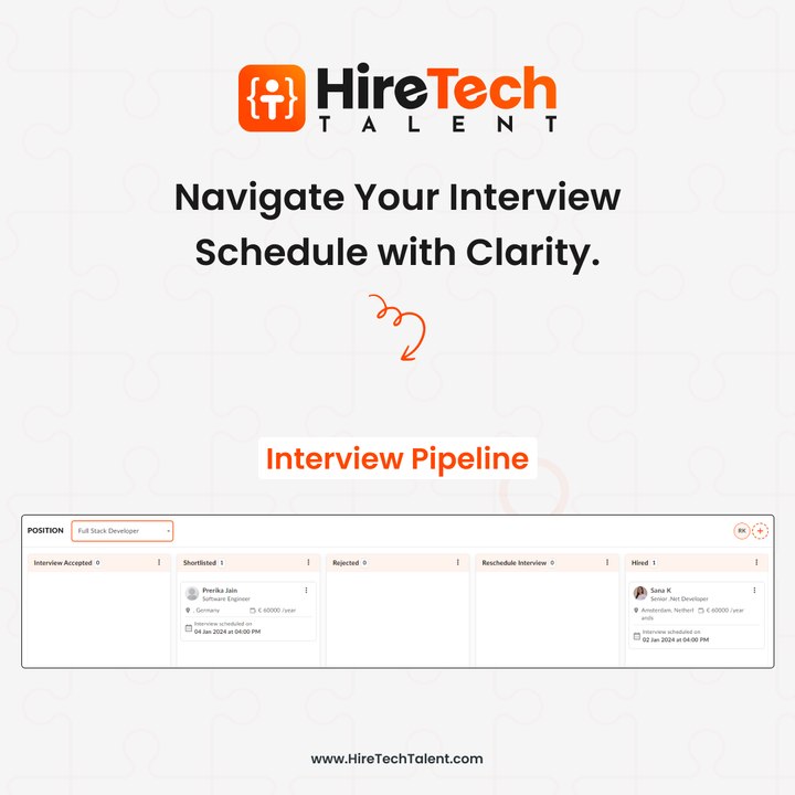 hiretechtalents's tweet image. Streamline your #interview process by tracking invites, managing reschedules, and handling rejections, all in one organized pipeline. 📃

🎯 Keep tabs on potential hires effortlessly, and build your tech team with precision.

👉 To learn more, visit our website!

#hiringsolution