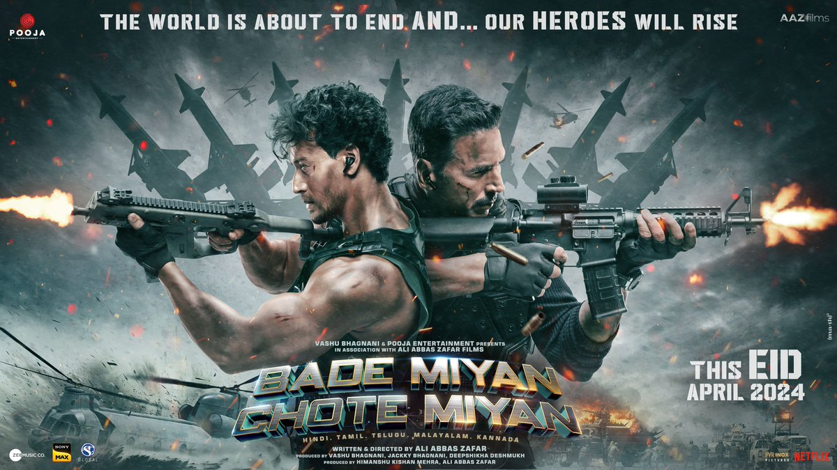 Anita Britto (@britto_anita) on Twitter photo Teaser Alert #BadeMiyanChoteMiyan promises an action-packed extravaganza, and with the dynamic duo
<a href="/iTIGERSHROFF/">Tiger Shroff</a> & <a href="/akshaykumar/">Akshay Kumar</a>, it's a cinematic explosion!The action sequences are on another level.Buckle up for an adrenaline rush!@aliabbaszafar <a href="/vashubhagnani/">Vashu Bhagnani</a> <a href="/PrithviOfficial/">Prithviraj Sukumaran</a> Teaser Alert #BadeMiyanChoteMiyan promises an action-packed extravaganza, and with the dynamic duo
<a href="/iTIGERSHROFF/">Tiger Shroff</a> & <a href="/akshaykumar/">Akshay Kumar</a>, it's a cinematic explosion!The action sequences are on another level.Buckle up for an adrenaline rush!@aliabbaszafar <a href="/vashubhagnani/">Vashu Bhagnani</a> <a href="/PrithviOfficial/">Prithviraj Sukumaran</a>