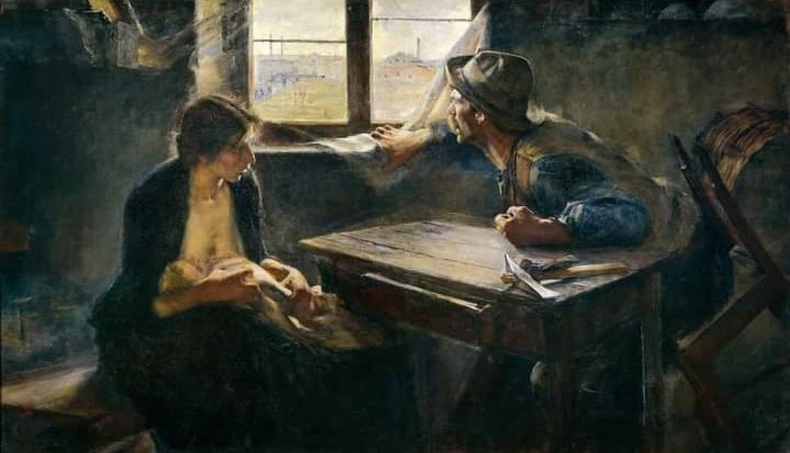 GabrielSoglio1's tweet photo. Cuando te digan q en 1890 éramos potencia mundial acordordate de esta pintura de Ernesto de la Carcova del año 1894.
Se llama "Sin pan y sin trabajo", muestra la pobreza, el miedo y el hambre al que estaba sometido el pueblo en esa época. https://t.co/XiFzfYMNJL