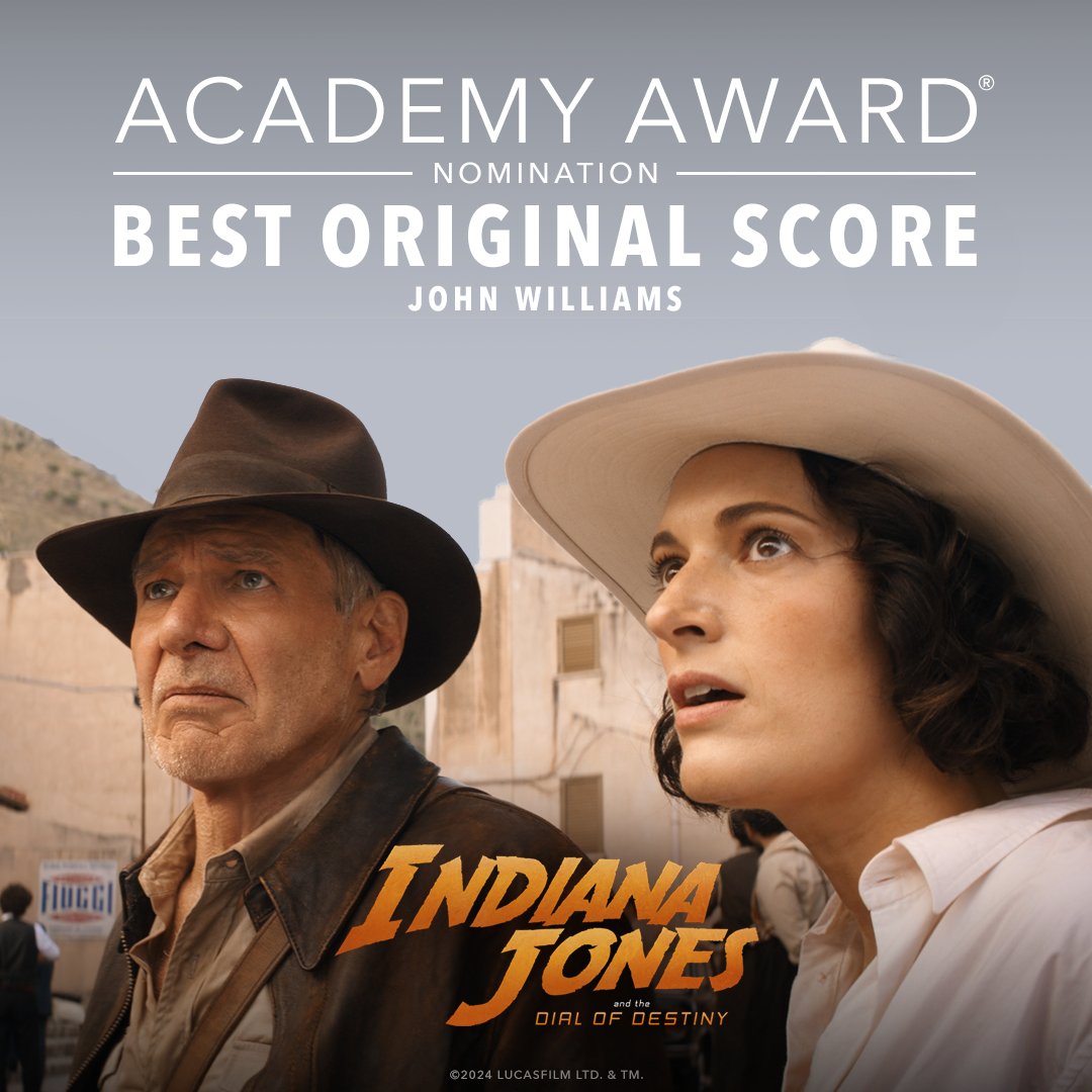 Congratulations to the cast and crew of #IndianaJones and the Dial of Destiny for their Academy Award® nomination for Best Original Score - John Williams!