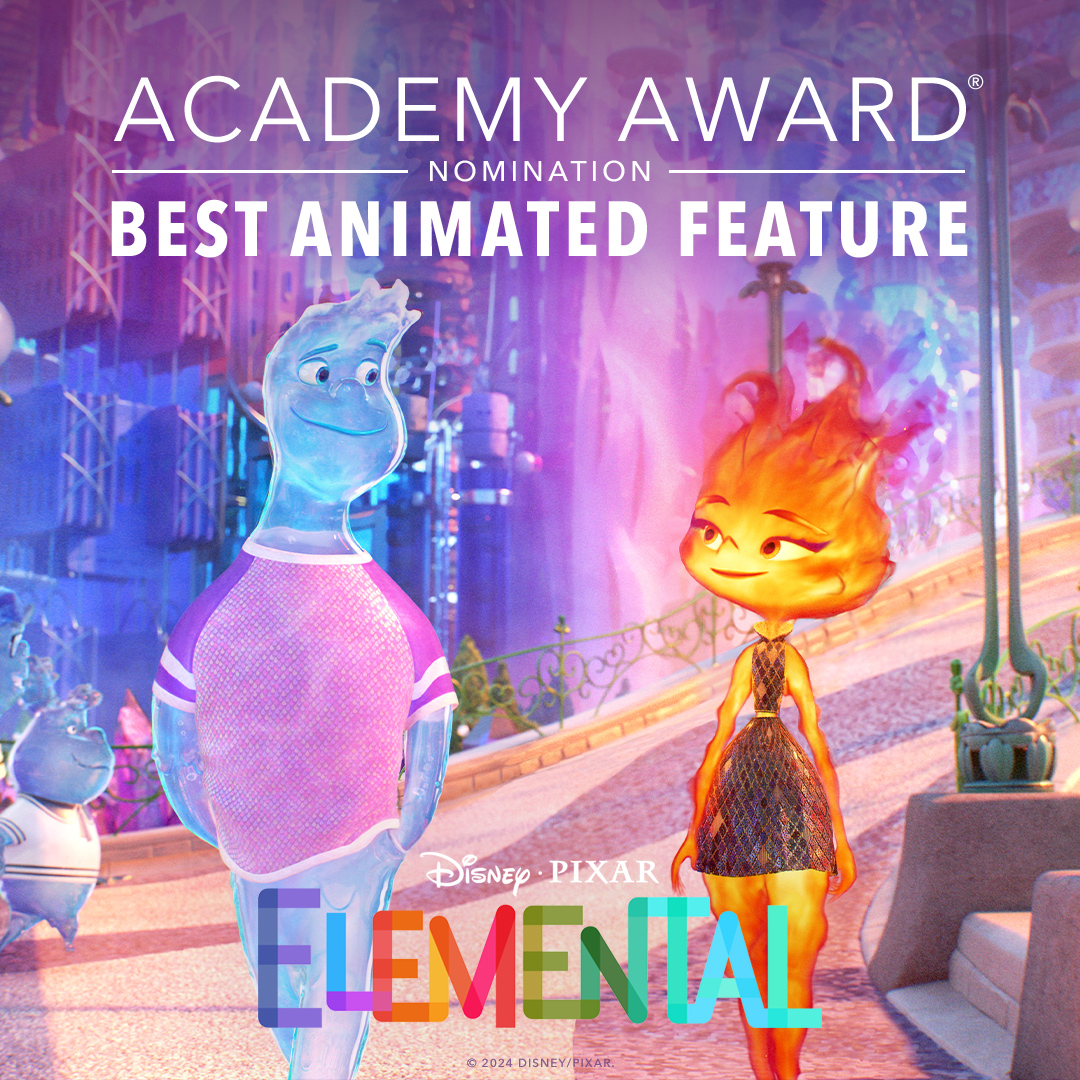 Congratulations to the cast and crew of Disney and Pixar's Elemental on their Academy Awards nomination for Best Animated Feature.🔥