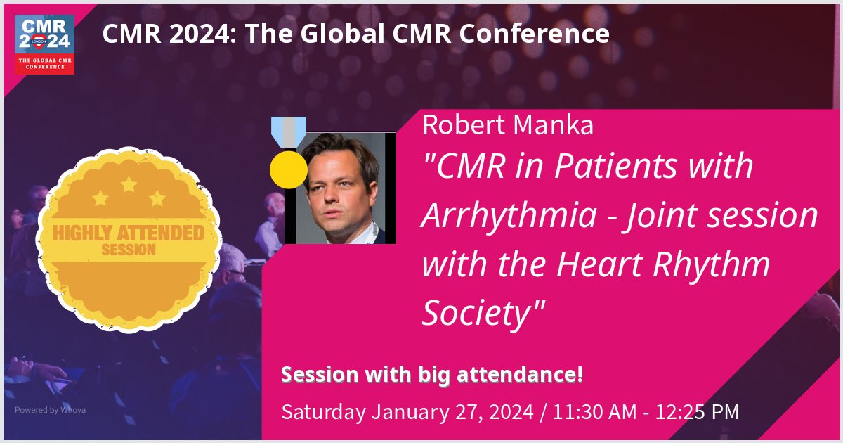 🧲 Join us on Saturday for the 🔥 hot stuff ➡️ #whyCMR in Patients with Arrhythmia - Joint session with the Heart Rhythm Society. #CMR2024 ⁦@SCMRorg⁩ ⁦@EACVIPresident⁩ @karen_ordovas