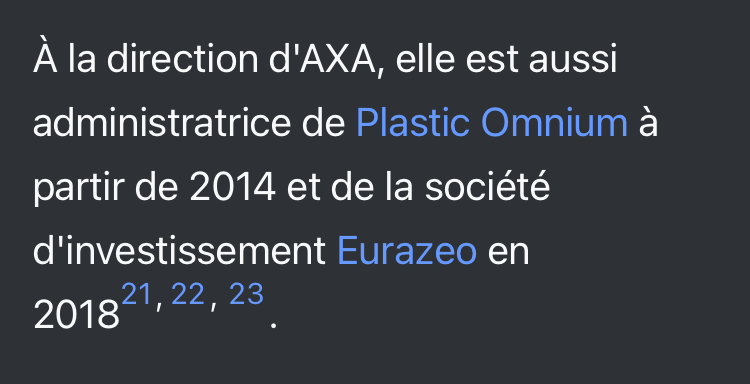 @Brevesdepresse Le groupe Lyonnais en question, Plastic Omnium dont elle est administratrice depuis 2014 à empoché 30 millions d'euros grâce au chômage partiel versé par l'État pendant le Covid19 :
#ConflitsDInterêts