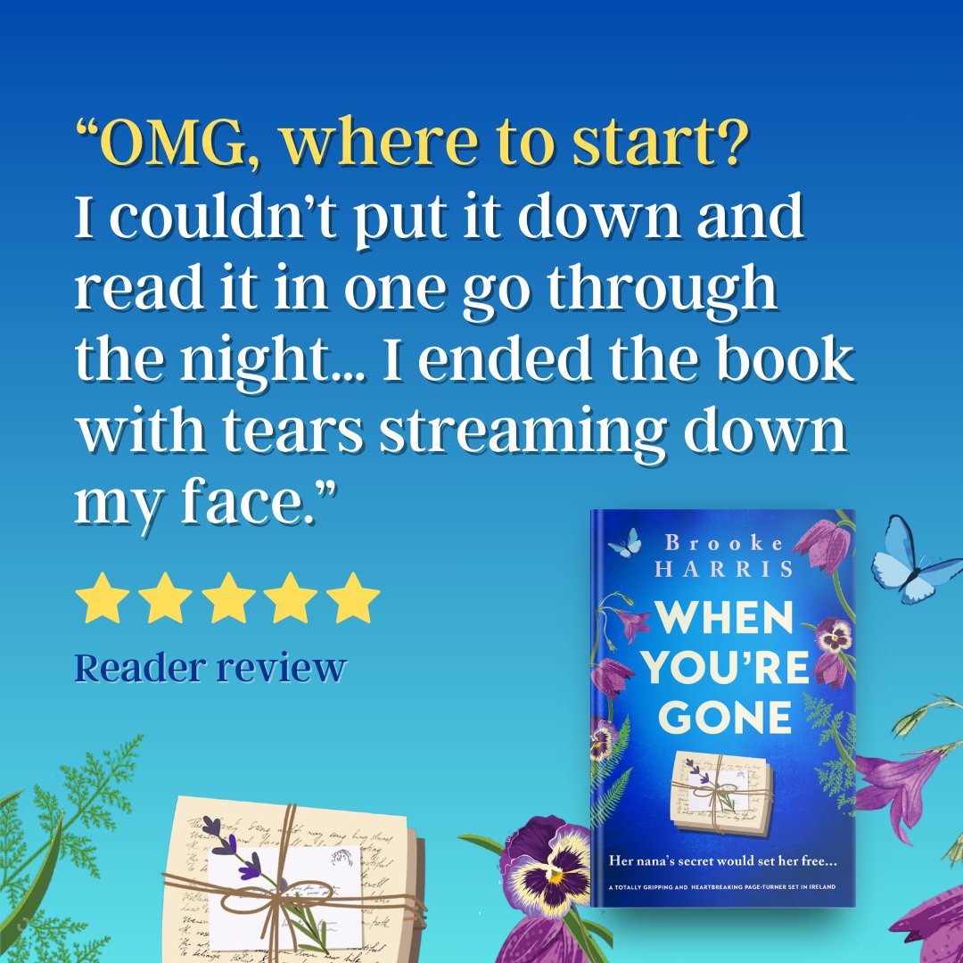 With over 1,600 ⭐⭐⭐⭐⭐ ratings, When You're Gone by Brooke Harris is a novel not to be missed. 💙 Get hooked on heartbreaking and gripping Irish fiction today: geni.us/629-rd-two-am #womensfiction #irishfiction @Janelle_Brooke