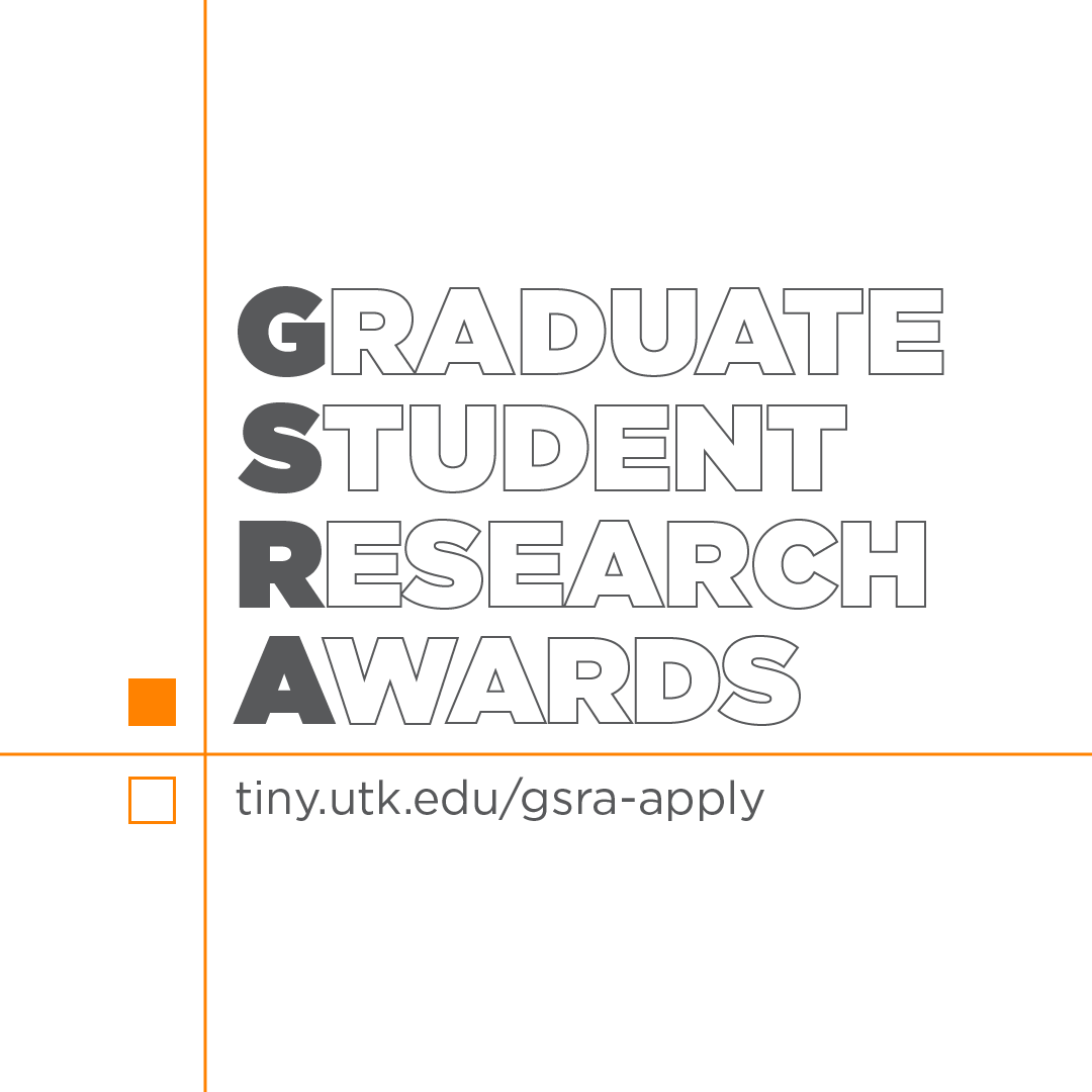 UTKGradSchool's tweet photo. The Graduate Student Research Awards application is  open. These awards are used to advance the scholarship of graduate students pursuing research and creative activities. The deadline for spring applications is Feb 13 at 5PM.  Visit https://t.co/NEDuL8ICrS for more details. https://t.co/IIk8njBg53