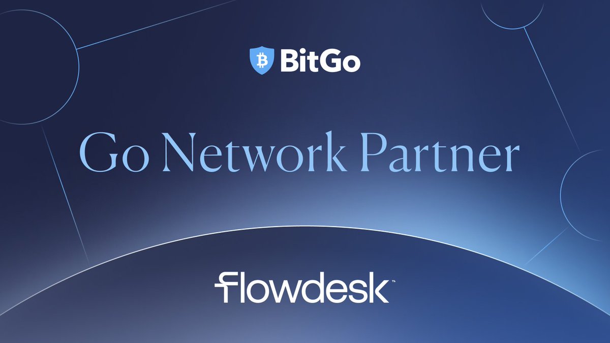 BitGo welcomes one of the leading digital asset service providers @flowdesk_co to Go Network. Flowdesk provides world-class crypto trading services and technology to financial institutions, exchanges and token projects globally. It is an active market maker across leading…