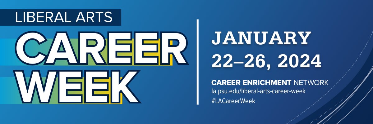 Liberal Arts Network (@psulajobs) on Twitter photo Check out this week's <a href="/PSULiberalArts/">Penn State College of the Liberal Arts</a> undergrad newswire for #Internships and #Jobs, #LACareerWeek events this week, CIA careers info session, summer 2024 #StudyAbroad deadline, and much more!
ow.ly/xH4650QtwSs
#PennState #LiberalArts Check out this week's <a href="/PSULiberalArts/">Penn State College of the Liberal Arts</a> undergrad newswire for #Internships and #Jobs, #LACareerWeek events this week, CIA careers info session, summer 2024 #StudyAbroad deadline, and much more!
ow.ly/xH4650QtwSs
#PennState #LiberalArts