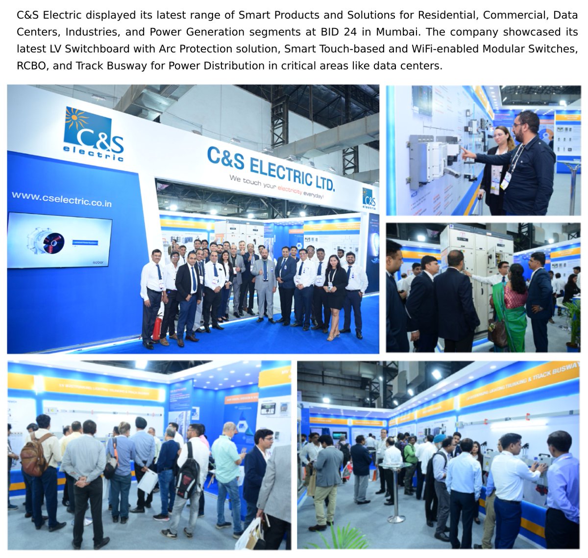 cselectricltd's tweet image. C&amp;amp;S Electric exhibited its innovative products and solutions at BID-24, Buildelec, Intellect Distribuelec 24 in Mumbai. 
#IEEMA #Distribuelec #CSElectric