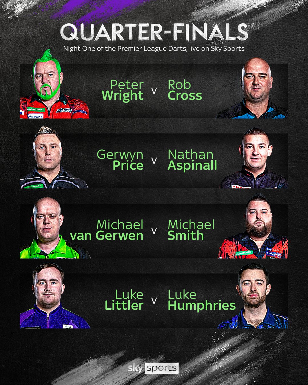 Dart fixtures tonight discount