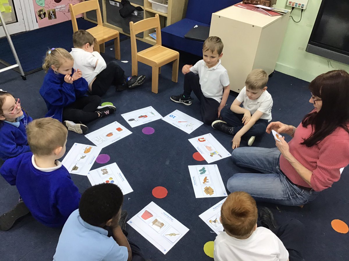 Keyworker group time on Tuesdays. Today we practised our rhyming skills with a game of bingo @WroxhamSchool @tinkerbellwrox