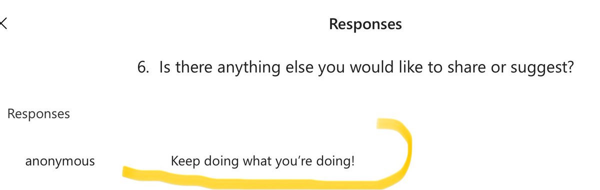Every once in a while a student will take the opportunity to go beyond providing simple feedback for a session and will use the ‘any other comments’ option to add a personal message that becomes my motto for the day, week, or month. 

This one seems like a keeper for life✨