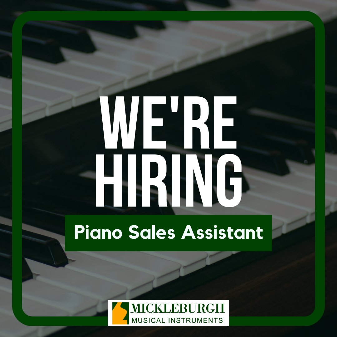 We're Hiring!

Mickleburgh are seeking someone to join our shop staff team with a focus on selling acoustic and digital pianos 🎹🎹🎹

You can find all the information on our website.

mickleburgh.co.uk/careers-with-m…

#bristoljobs #musicjobs