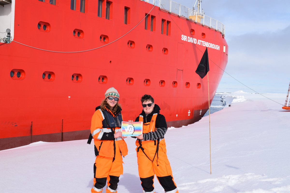 A flag designed by students at TCS has travelled to Antarctica with Milo Bischof, a PhD student who travelled down to Antarctica on the RRS Sir David Attenborough. This photo was taken on the sea ice in the Weddell Sea! Well done to our students who designed the flag! #JoinIn