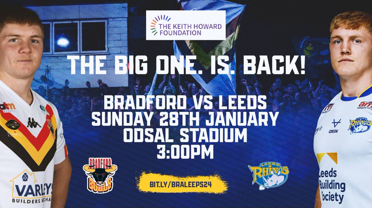 OfficialBullsRL's tweet photo. 🏆 | The winners of Sunday's clash will be presented with the @Foundation_KH trophy post-match - following last year's inaugural fixture in which @leedsrhinos were victors!

🫵 | #TheBigOneIsBack - book now to save on Matchday Admission prices!

🎟️ | https://t.co/Cp9z1iNCAL https://t.co/XaoydlwOpL