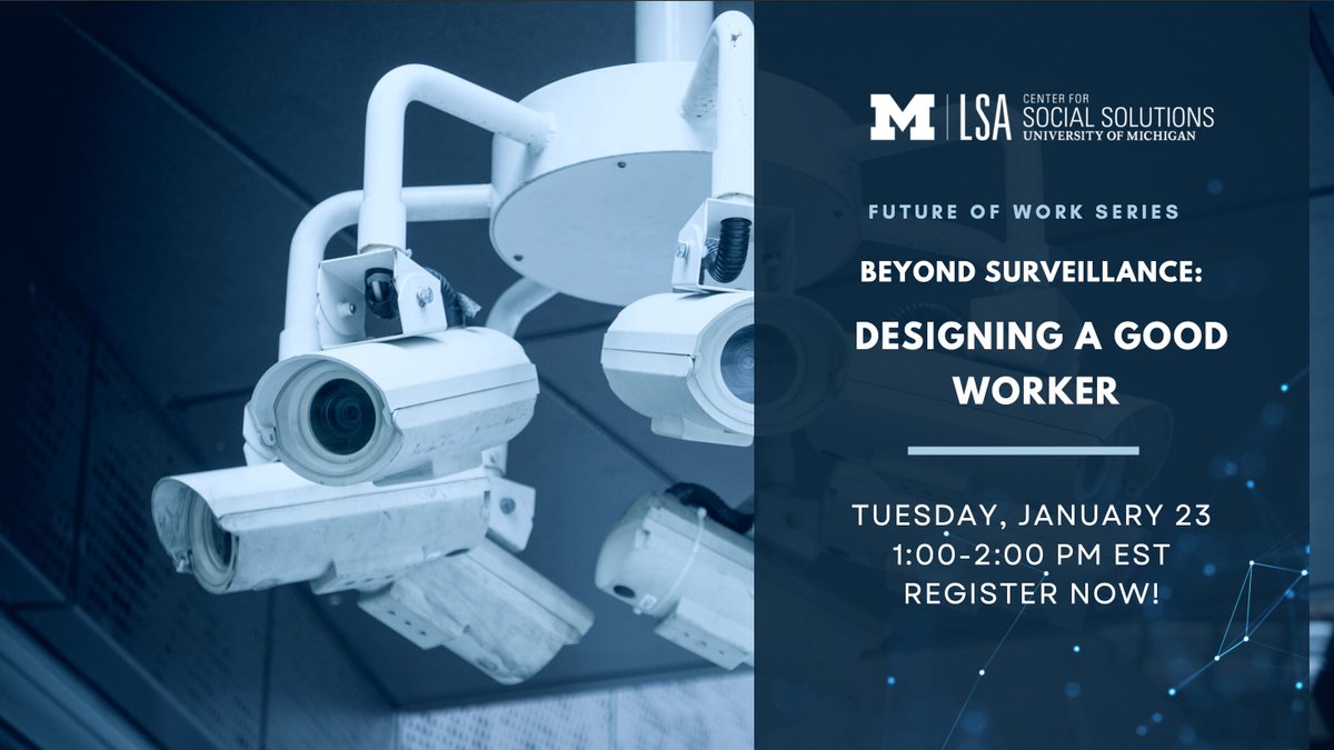 There's still time to register for today's Future of Work webinar! Panelists will discuss how emerging surveillance technologies are being used to quantify & discipline workers and how to secure a better future for those affected. Learn more and register: myumi.ch/5JepA