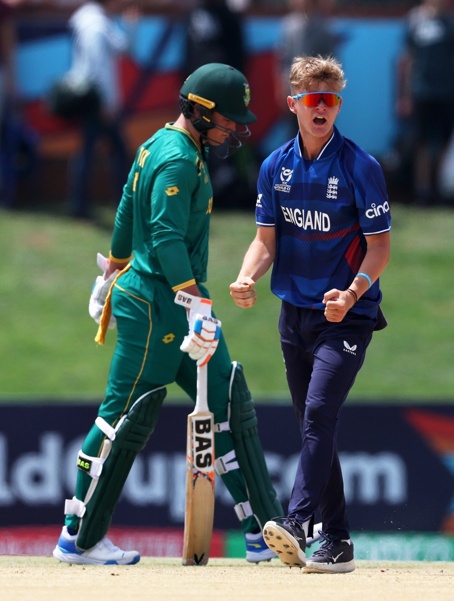 Jaydn Denly took 3⃣-3⃣7⃣ in England's U19 World Cup clash with South Africa 💪