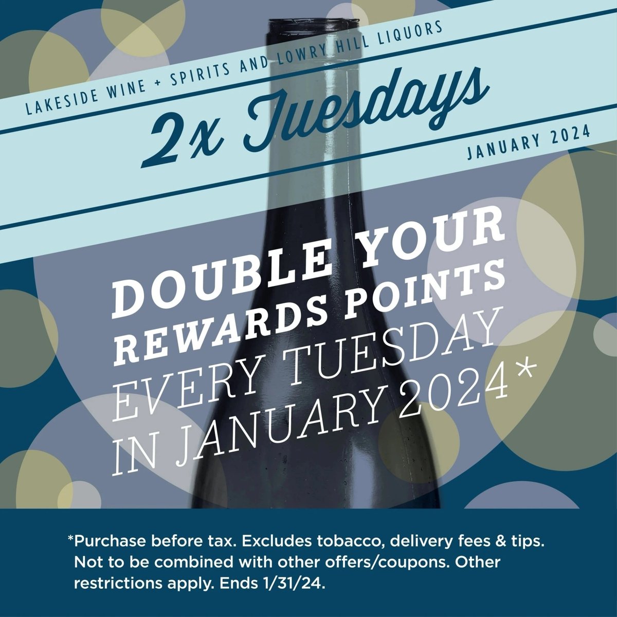 lakesidewines's tweet image. Double up today! #rewardspoints