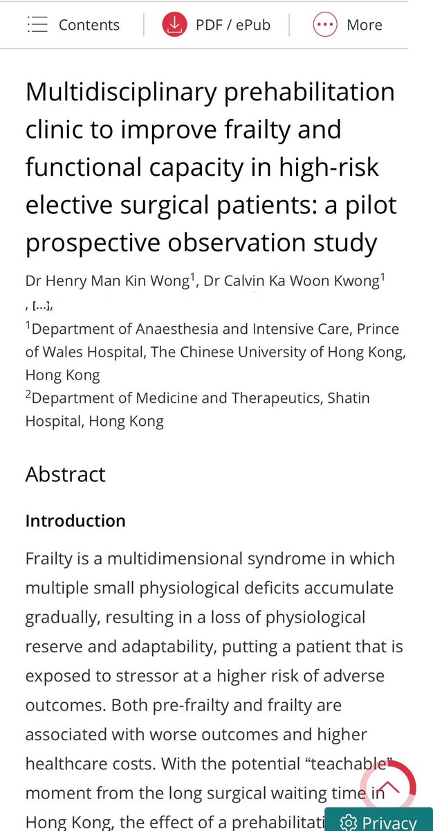 Henry Wong (@henrymkwong) on Twitter photo Grateful to be selected as a prize abstract by ANZCA and published in A&IC.
Prehabilitation and perioperative medicine are crucial to modern day anaesthesia as our patients grow older and more frail than before.
doi:10.1177/0310057X231202616
<a href="/AICjournal/">Anaesthesia and Intensive Care</a> <a href="/ANZCA/">ANZCA</a> #ASM23SYD Grateful to be selected as a prize abstract by ANZCA and published in A&IC.
Prehabilitation and perioperative medicine are crucial to modern day anaesthesia as our patients grow older and more frail than before.
doi:10.1177/0310057X231202616
<a href="/AICjournal/">Anaesthesia and Intensive Care</a> <a href="/ANZCA/">ANZCA</a> #ASM23SYD