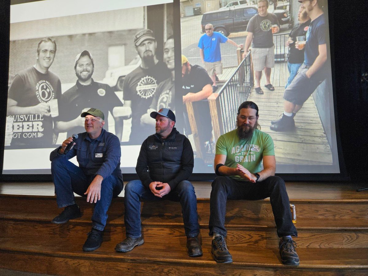 Speaking with the founders of @WestSixth and @AtGBrewery was a huge honor! Even more honored to call @bself and @ATGWizardEsq good friends! Had a great time at the @KYGBrewers #conference ! Can’t wait to do it again! Think we’ve aged any?