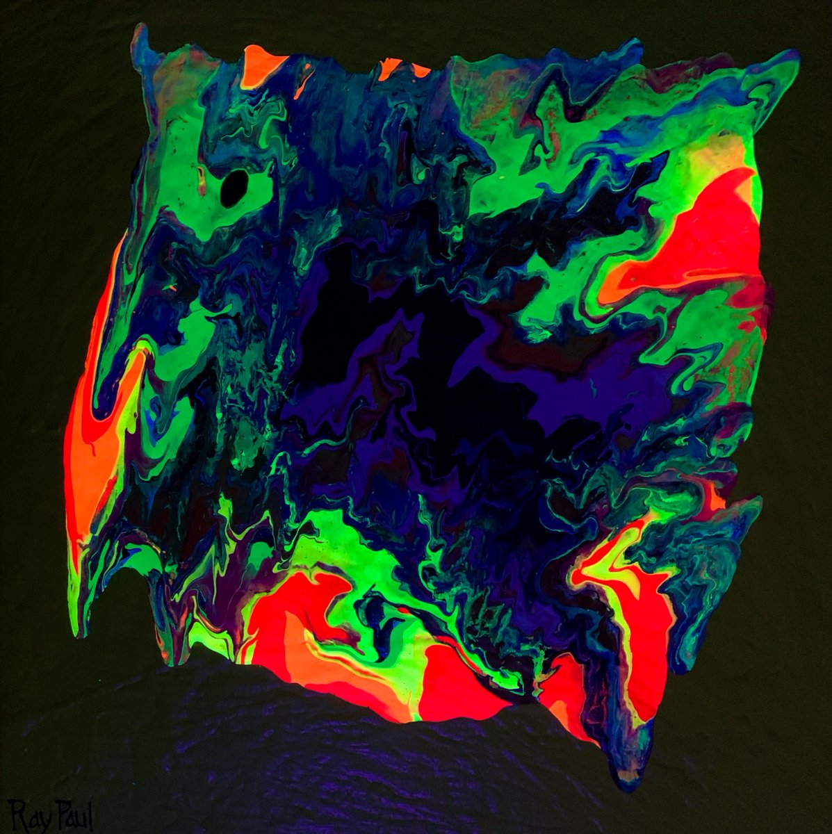 raypaul4's tweet image. "Manipura Suspended," acrylic, latex and enamel on canvas, 20" x 20" 2024 #abstractart #abstractpainting #popexpressionism #chakraart #neonart #moffittcancercenter #sarcomasurvivor #myselfisthestart #neonkundalini #neonpainting #popsurrealism