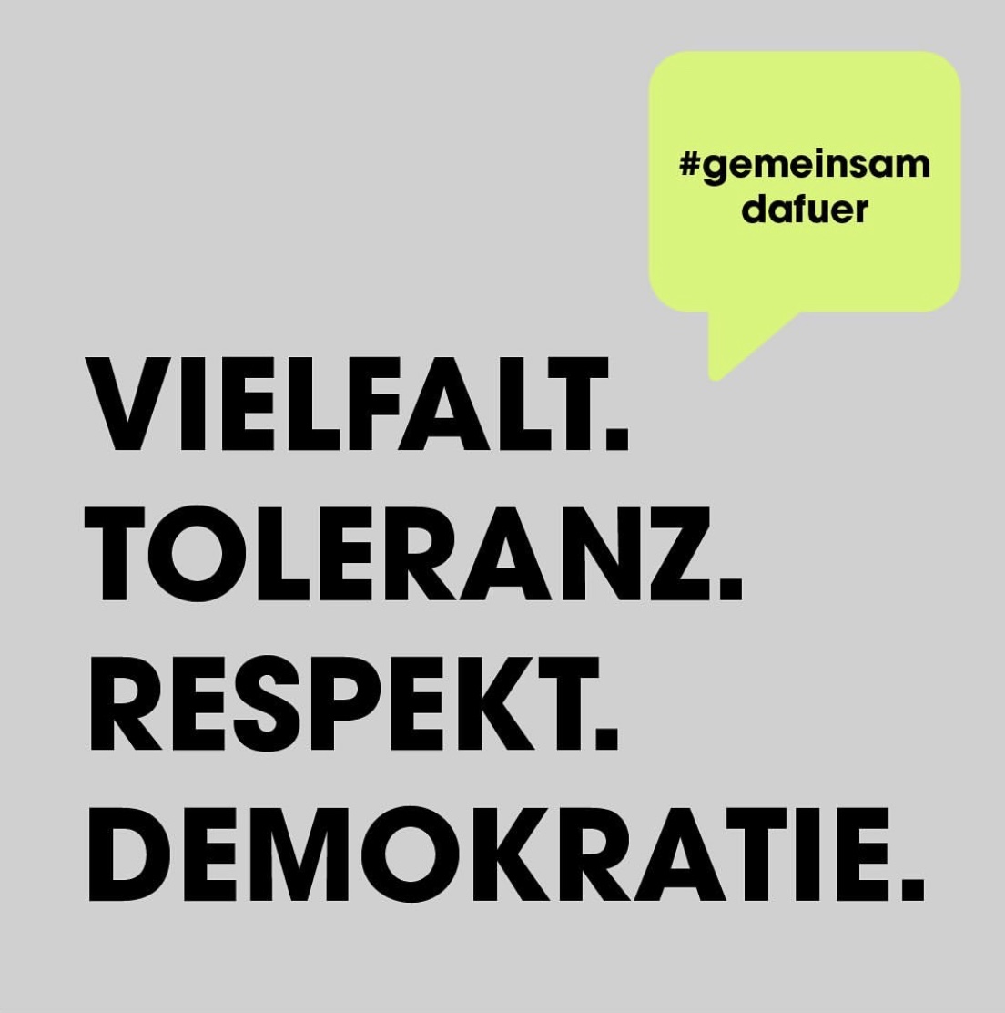 Als Gestaltende jeglicher Couleur und Disziplin setzen wir unsere Stimme, unsere Kreativität und Kompetenz für eine offene Gesellschaft ein. Für #Vielfalt. Für #Respekt. Für #Liebe. Für #Teilhabe. Für #Offenheit. Für #Diversität. Für #Demokratie. 

#gemeinsamdafür