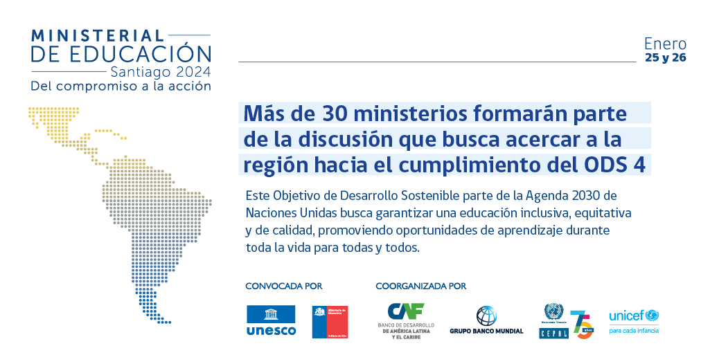 La Ministerial de Educación es muestra del trabajo de los países por el avance de la educación y el cumplimiento del ODS 4, Objetivo de Desarrollo Sostenible de la ONU que busca garantizar una educación inclusiva, equitativa y de calidad.  

Visita: unesco.org/es/fieldoffice…