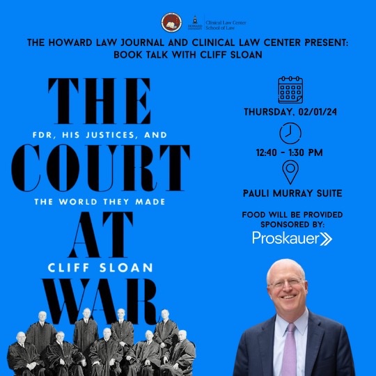 Join HLJ and CLC for a discussion on Cliff Sloan’s latest book, The Court At War. The book explores the dynamics of the Supreme Court during World War II and the discussion will focus on how we can apply it to this present pivotal period.