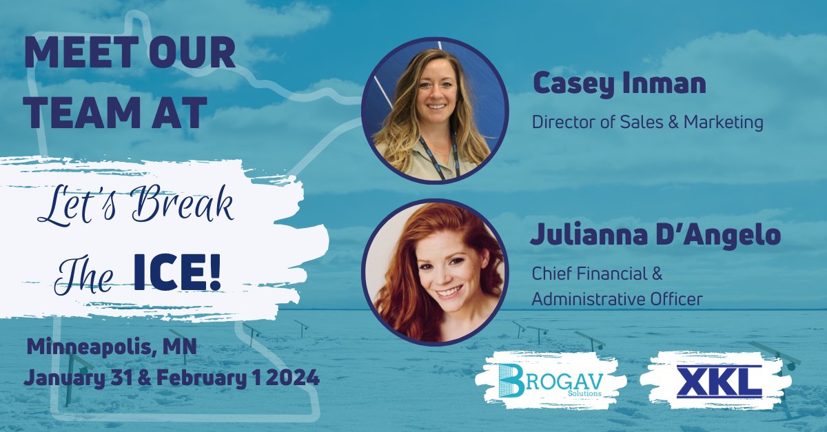 XKLLLC's tweet image. It&apos;s 1 week until Casey Inman and Julianna D’Angelo head to the land of 10,000 lakes to attend @BrogavSolutions – Let’s Break the Ice event, January 31st and Thursday, February 1st in Minnetonka, MN.
Any resident Minnesotans going to be there? We&apos;d love to connect! #breaktheice