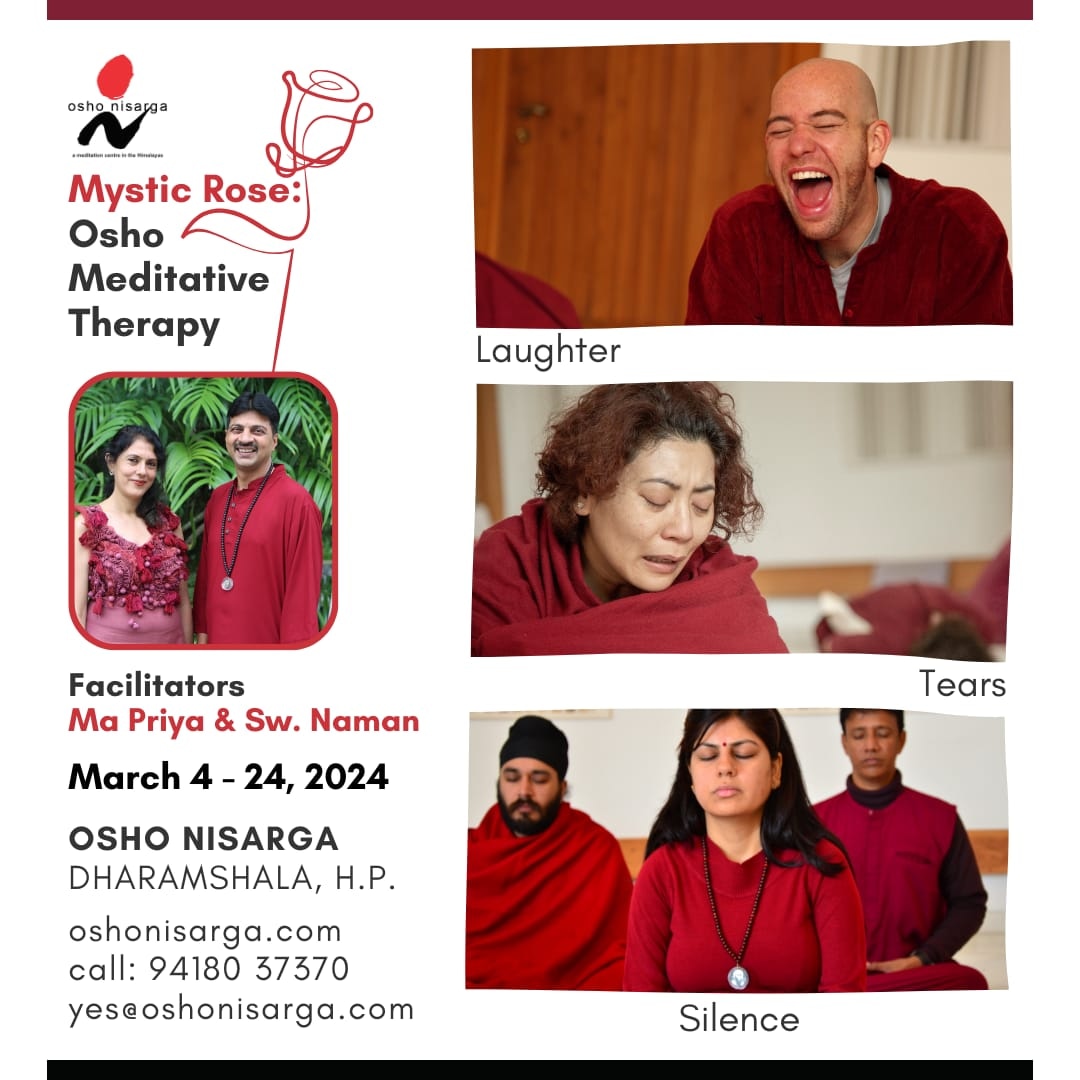 devanaman's tweet photo. Mystic Rose : Osho Meditative Therapy Group facilitating by Ma Dev Priya and Sw Deva Naman at Osho Nisarga from 4th March to 24th March 2024
For more Information visit https://t.co/AC9Jx4da6S or call at +919418037370
#osho #meditation #oshonisarga #mysticrose #devanaman #priya https://t.co/nSgurFQ9jG