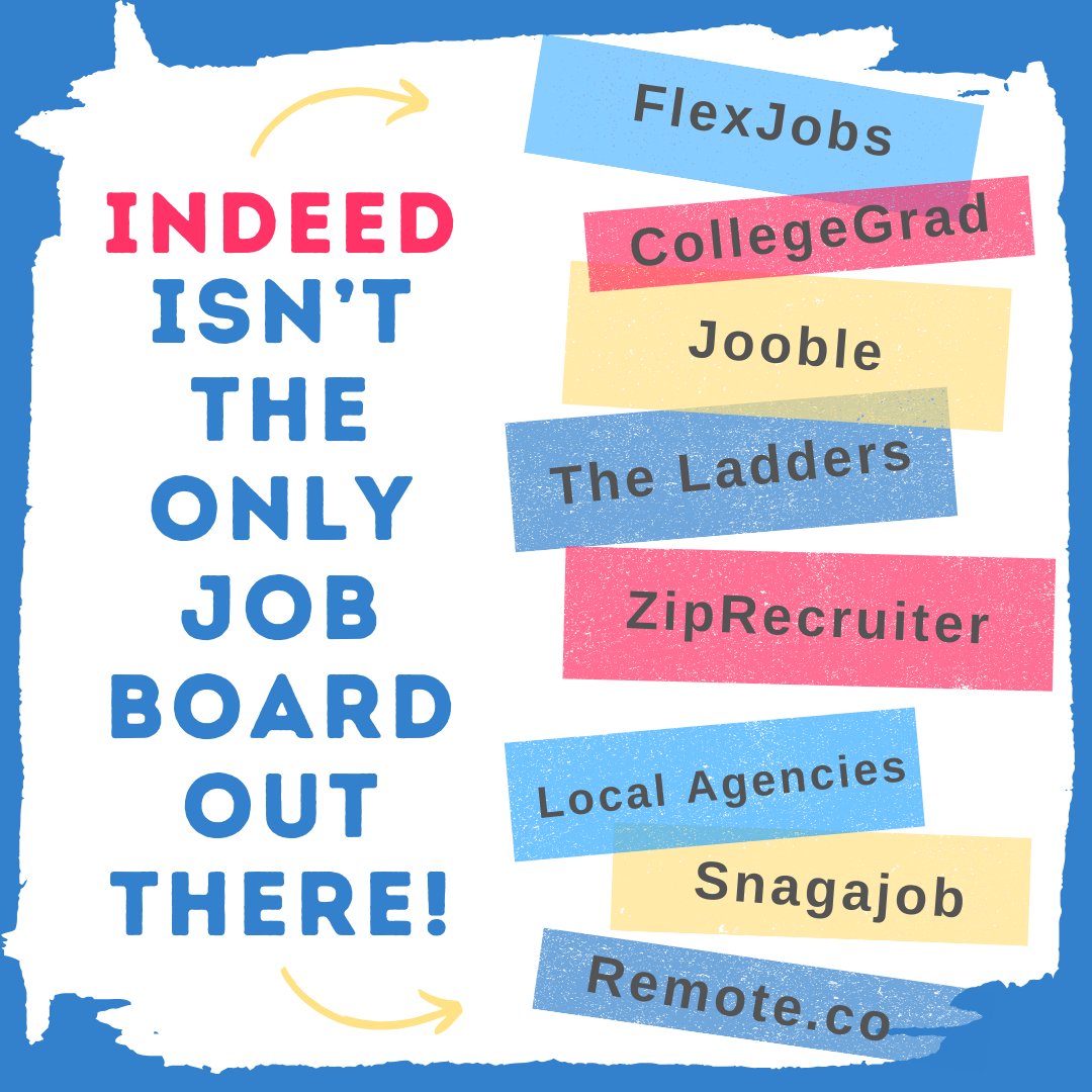 mylifeiguess's tweet photo. Indeed isn't the only job board out there - there are actually hundreds! The sites you use can determine how successful your job search will be. So are you using the right job site?

Read: https://t.co/7DDAFxfb6N

#jobsearch #jobtip #jobtiptuesday #tiptuesday #jobboard #jobsite https://t.co/sxDcb5sb0W