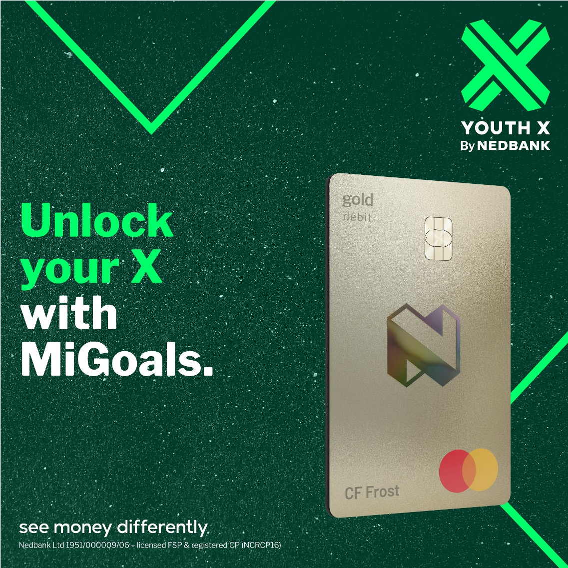 🔓 #UnlockYourX in 2024 with 🔥 prizes when you spend with R500 or more from your Nedbank MiGoals Account. Competition closes 31 January 2024. T&Cs apply