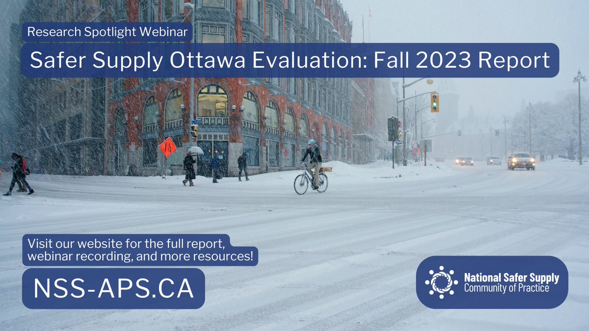 🚨NEW RESEARCH ALERT🚨

📢The newest #SaferSupply #Ottawa evaluation is READY🔎

🌟BIG shout-outs to this all-star team for their very impactful webinar yesterday - @marhaines, Emily Hill + Athena Tefoglou❤️‍🔥

🔗Access the recording, full report + more⤵️
nss-aps.ca/safer-supply-o…
