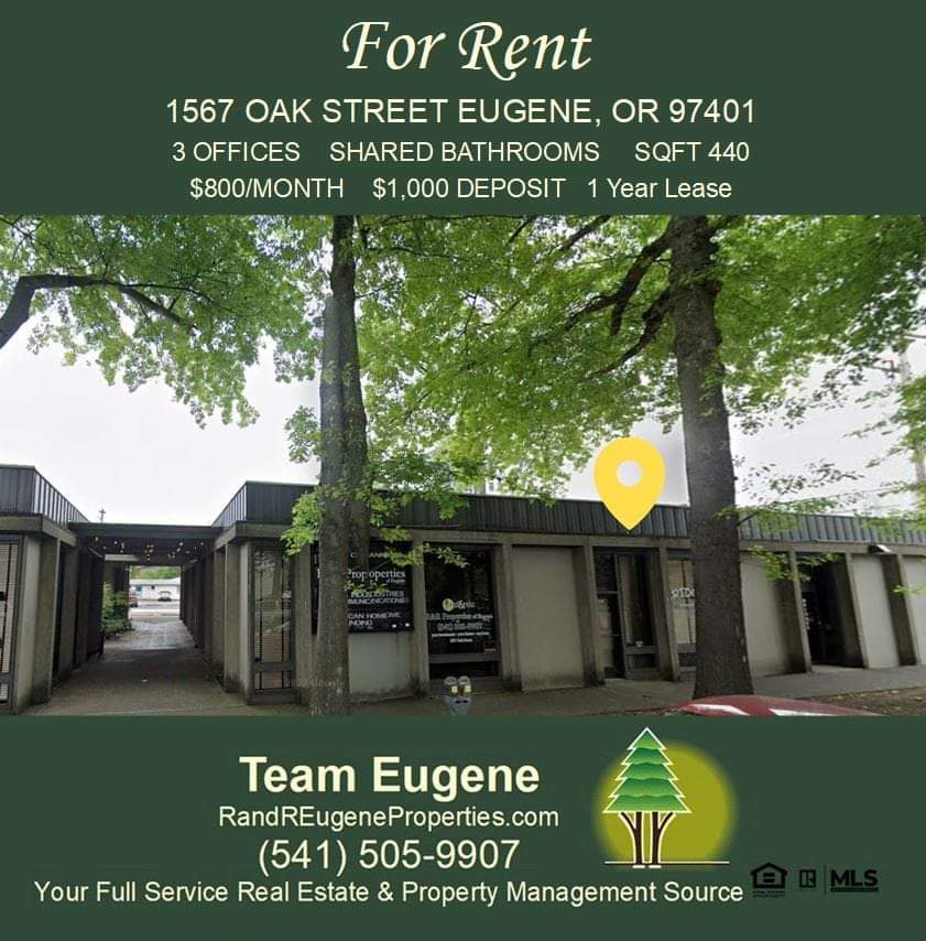 Looking for a quiet and modern office space with multiple rooms (3), plenty of storage, private entry in the heart of Eugene! Check it out! 
rreugpropmgmt.com 
#forrent #propertymanagement #wecanhelpwiththat #eugene #officespaceavailable #randrpropertiesofeugene #TeamEugene