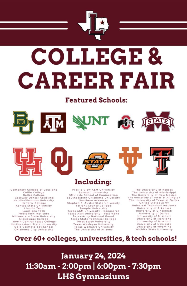 We are so excited!!!Tomorrow, 1/24, @LewisvilleHS is hosting our College and Career Fair.