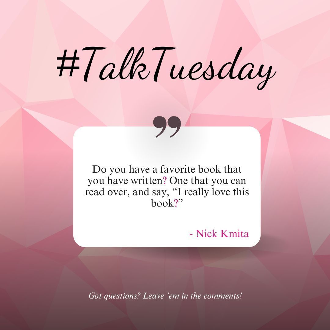 It's #TalkTuesday, so I'm featuring a reader question! The answer: I don't have a favorite book of my own, because I love them all. My books are #upmarketfiction in various subcategories, each exploring concepts I'm deeply interested in--but in different ways.