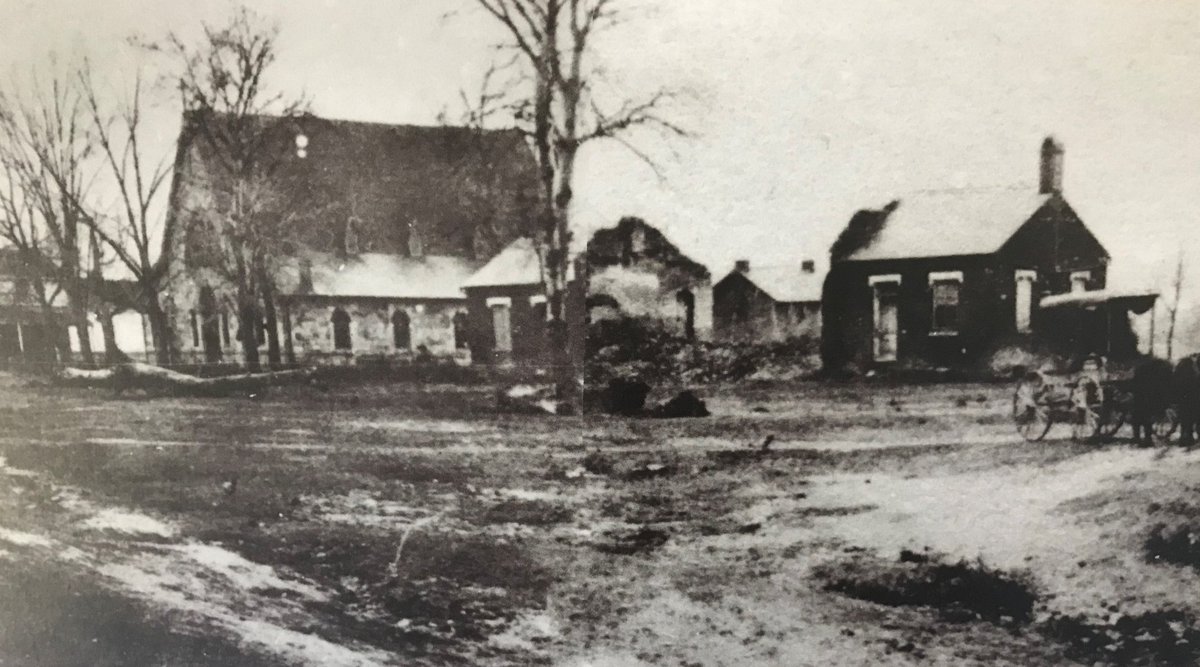 Did you know? Port Tobacco's current courthouse mirrors its second one, destroyed in an 1892 fire. Pictured is the aftermath of the fire. The left wing later became a Baptist church. Explore the intriguing history of Port Tobacco Historic Village bit.ly/3qrjGQo.