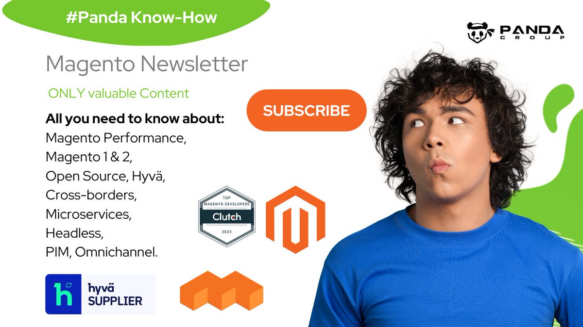 PandaGroupdev's tweet photo. Welcome to Panda Group, the foremost authority in Magento knowledge and expertise. 
Subscribe to the Panda Know-How Newsletter for a monthly dose of exclusive insights and valuable resources. Join us on this journey towards excellence! 💪
https://t.co/qiIDVdSLvk https://t.co/TymMplDHdp